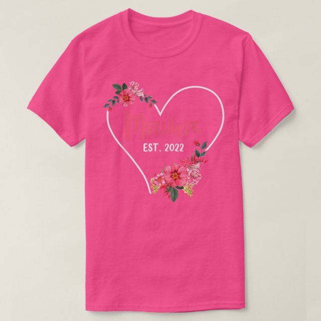 Camiseta Mama Est 2022 Mamá Para Ser , Invitación De Embara (Diseño del anverso)