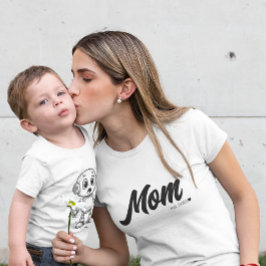 Camiseta Mamá Est. Corazón de guión negro | Personalizado