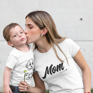 Camiseta Mamá Est. Corazón de guión negro   Personalizado