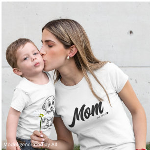 Camiseta Mamá Est. Corazón de letra Script Negra Personal