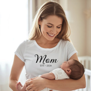 Camiseta Mamá establecida con escritura negra 
