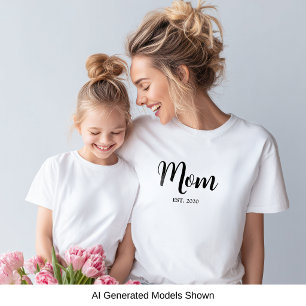 Camiseta Mamá establecida con fecha