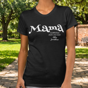 Camiseta Mama Establecida Nombre de Niños Personalizado Nue