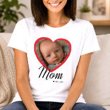 Mamá Estableció Corazón Rojo Foto Blanca