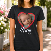 Mamá Estableció Corazón Rojo Foto Negro