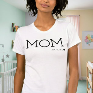 Camiseta Mamá estableció el corazón negro mínimo