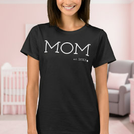 Camiseta Mamá estableció el corazón negro mínimo