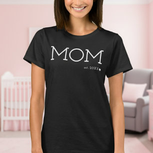 Camiseta Mamá estableció el corazón negro mínimo