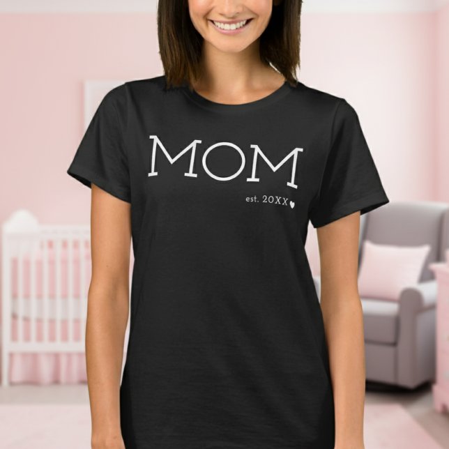 Camiseta Mamá estableció el corazón negro mínimo (Subido por el creador)