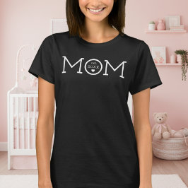 Camiseta Mamá estableció el corazón negro mínimo
