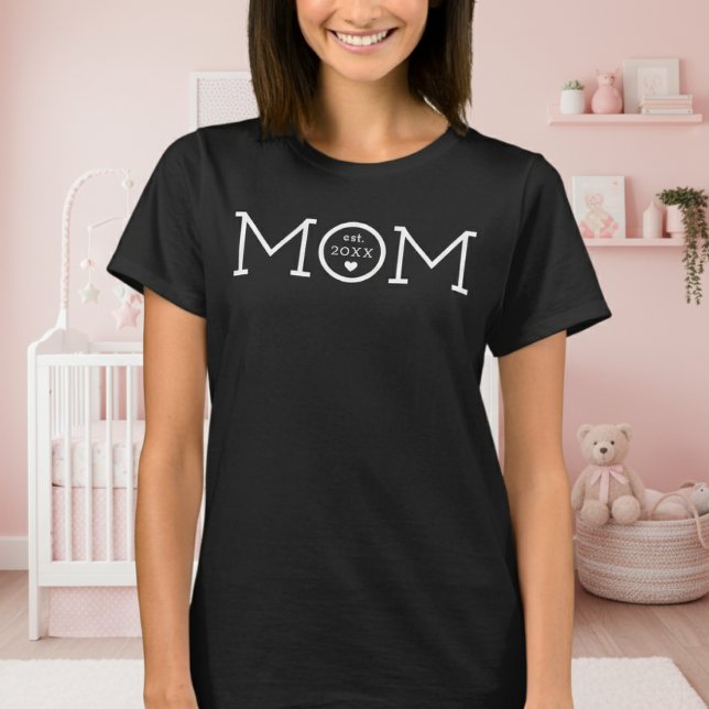 Camiseta Mamá estableció el corazón negro mínimo (Subido por el creador)