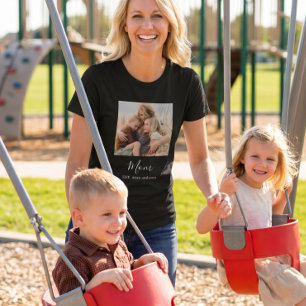 Camiseta Mamá Estableció Elegante Foto con Letra