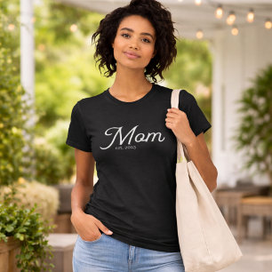 Camiseta Mamá Estableció Escritura Blanca