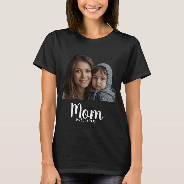 Camiseta Mamá estableció escritura moderna negra (Anverso)