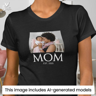 Camiseta Mamá Estableció Foto de Gorras