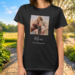 Camiseta Mamá Estableció Foto De Letra Elegante