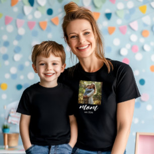 Camiseta Mamá Estableció Foto Día de la Madre