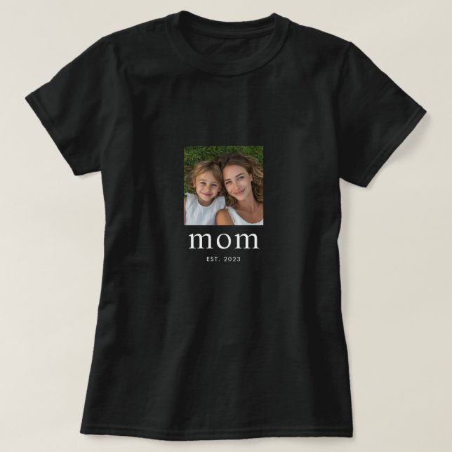 Camiseta Mamá Estableció Foto Moderna  (Diseño del anverso)