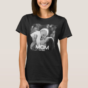Camiseta Mamá Estableció Negra Blanca Foto Audaz
