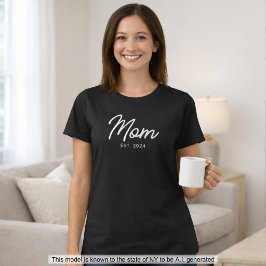 Camiseta Mamá Estableció Nuevo Regalo de Mamá