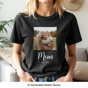 Camiseta Mamá Estableció Texto de Foto con Escritura