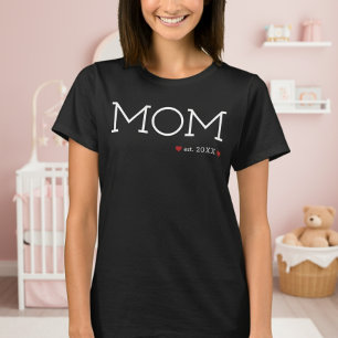Camiseta Mamá estableció un mínimo de dos corazones negros