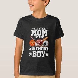 Camiseta Mamá Estelar Del Niño Cumpleañero Fútbol Esbozado 
