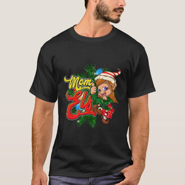 Camiseta Mamá Fiesta De Familia Que Coincide Con Pajama Mom (Anverso)