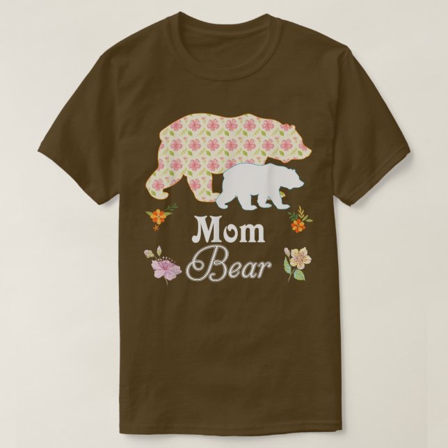 Camiseta Mamá Flor Flor Oso Cutáneo Familia Mamá Abuela M (Diseño del anverso)