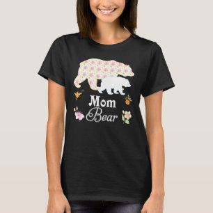 Camiseta Mamá Flor Flor Oso Cutáneo Familia Mamá Abuela M
