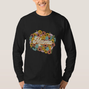 Camiseta Mamá Flor Retro Sublimación 1 Diseño Gráfico