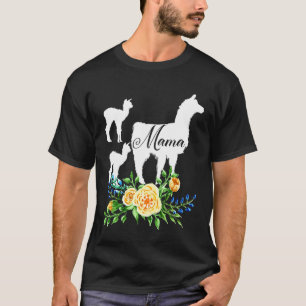 Camiseta Mamá floral Mama Llama de dos Llamas Alpaca