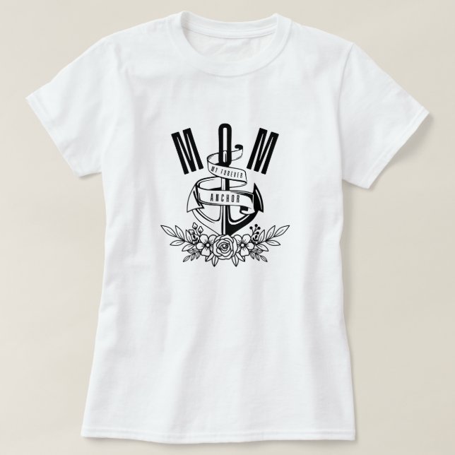 Camiseta MAMA floral náutica, mi ancla eterna (Diseño del anverso)