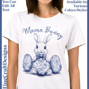 Camiseta Mamá floral nueva o esperada Bunny 02 Semana Santa