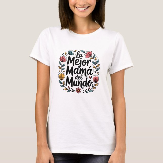 Camiseta Mamá Floral Vintage Retro (Anverso)