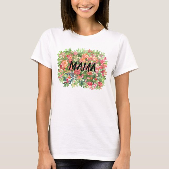 Camiseta MAMA, Flores, (Anverso)