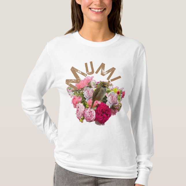 Camiseta ¡mamá! Flores (Anverso)