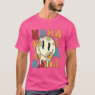 Camiseta Mama Flower Smile Bolt Lightered Groovy