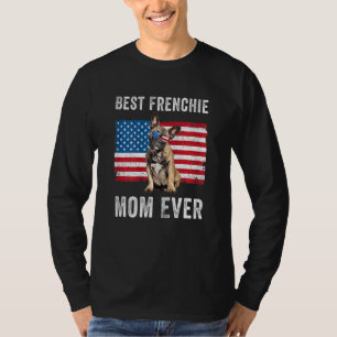 Camiseta Mamá francesa Bandera estadounidense Bulldog franc