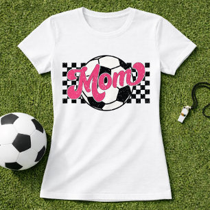 Camiseta Mamá Futbolista Rosa Gráfico Retro