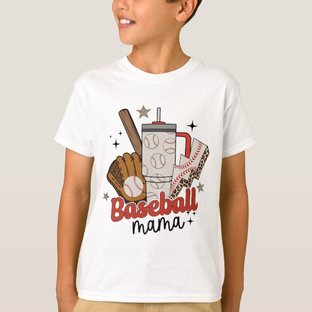Camiseta Mama Game Day Vibes Día de la Madre Mujeres Béisbo (Anverso)