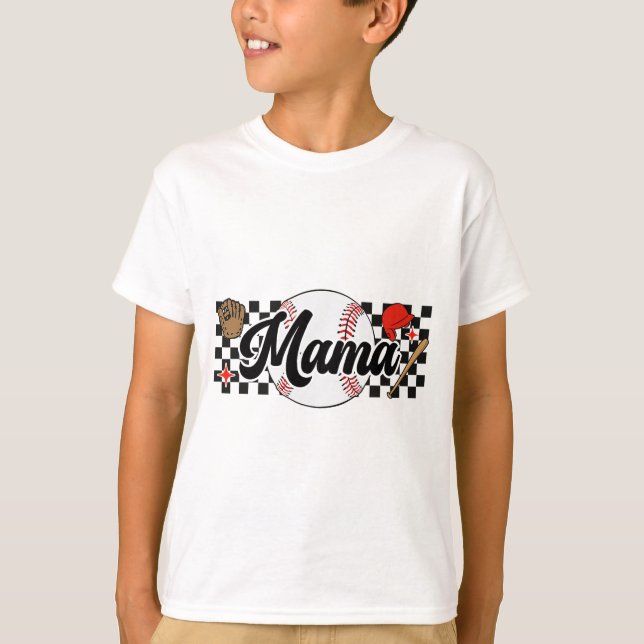 Camiseta Mama Game Day Vibes Día de la Madre Mujeres Béisbo (Anverso)