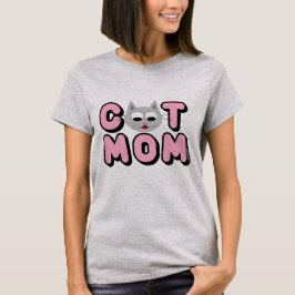 Camiseta MAMÁ GATA Amante de los Gatos Cara de Gata Adorabl