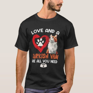 Camiseta Mamá gata AMOR Y UN VAN TURCO SON TODOS Divertidos