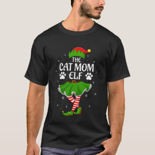 Camiseta Mamá Gata Elfa Navidad Familia Chicas Mujeres Equi