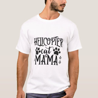 Camiseta Mamá Gata Helicóptero – Divertida Gata Mamá Protec