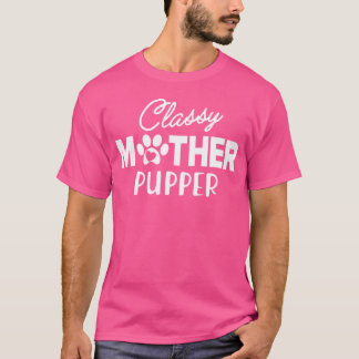 Camiseta Mamá Gata Madre Elegante Cachorro chico familia de