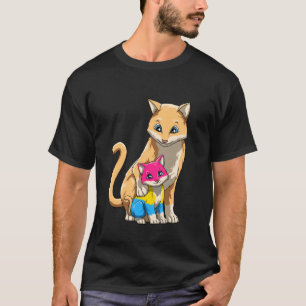 Camiseta Mamá Gata Protectora con Gatito Pansexual