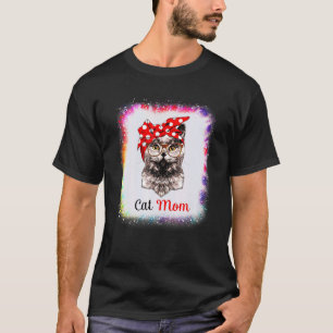 Camiseta Mamá Gato Ama R Papá Chico Muchacha Ie Tinte Blan