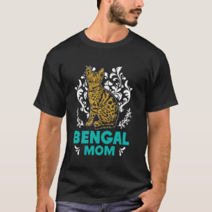 Camiseta Mamá gato bengalí MAMÁ BENGALÍ Dueña de gato benga